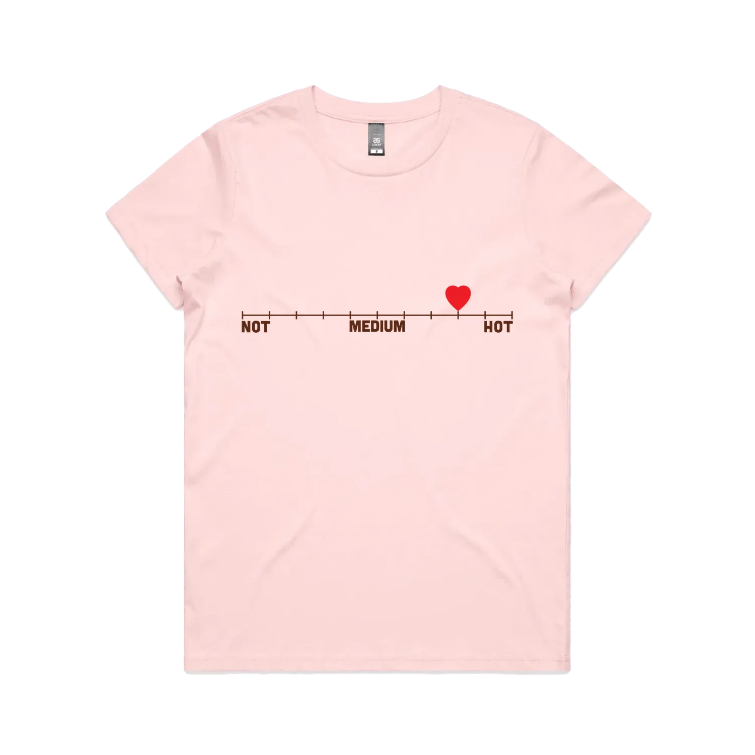 women's graphic tee, funny t-shirt, spicy humor shirt, heat scale tee, statement tee, soft cotton tee, gift for her, trendy tee, pink t-shirt, novelty t-shirt
